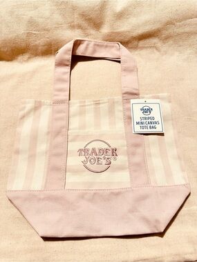 Trader Joe’s | Tote | Trader Joe’s Pink Striped Mini Canvas Tote Bag